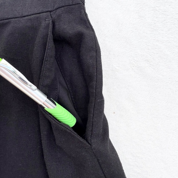 NWT Old Navy Linen-Blend Button-Front Black Midi Dress Size‎ M - Picture 8 of 14